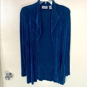 Chico’s. Travelers Midnight Blue Open Front Cardigan / Blazer, Size 1 (8-10)